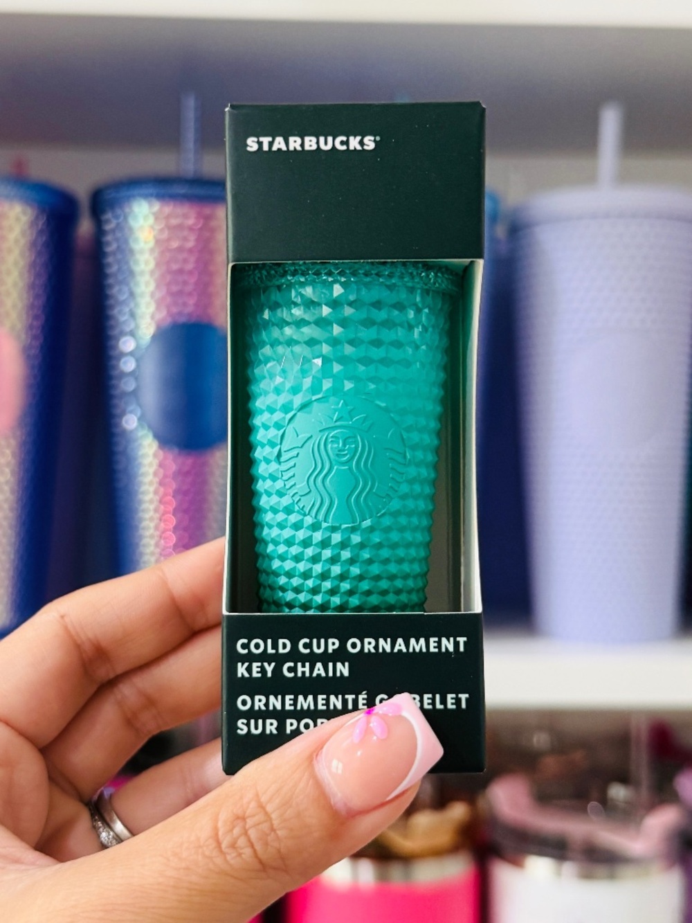 Teal Ombre Starbucks Keychain